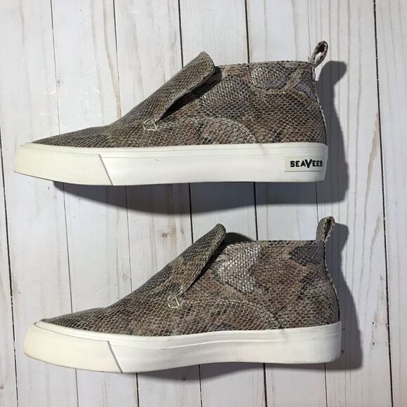 SeaVees SZ 8.5 slip on beige snake skin print shoes Huntington - Picture 7 of 9